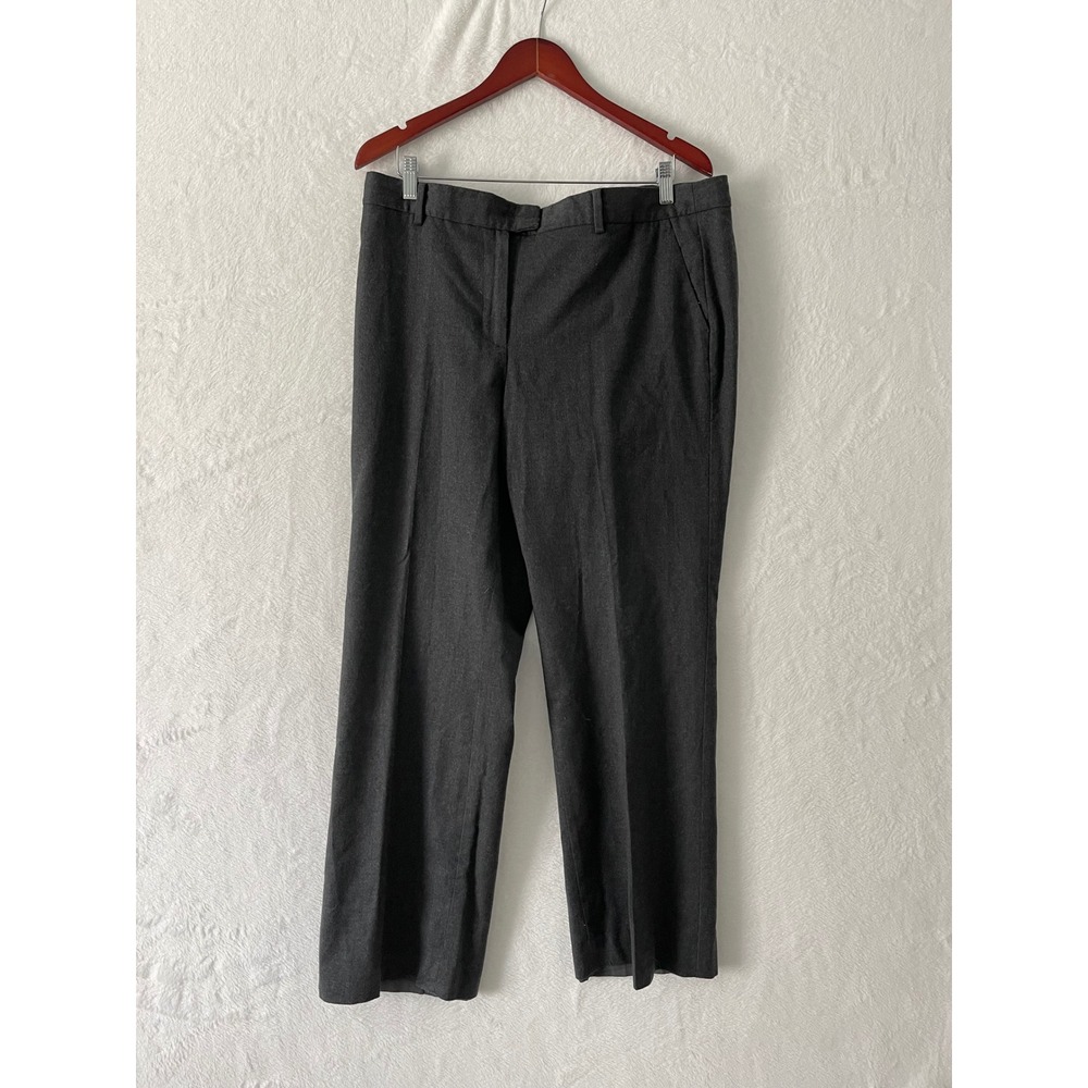 Talbots Windsor Charcoal Grey Wool Blend Straight Leg Dress Pants Womens 14